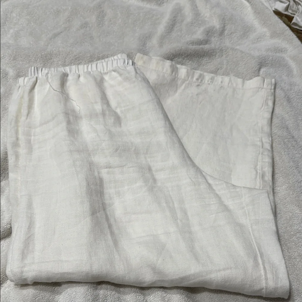 Hot Cotton White Wide Leg Pants in Soft Cotton - Picture 4 of 5